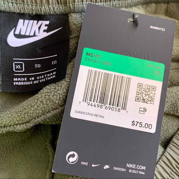 Nike Sportswear Lofty Fleece Sweatpants Green Volt - Picture 3 of 3